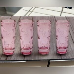 Blue Harbor Pink Bow Embossed Shot Glass Set